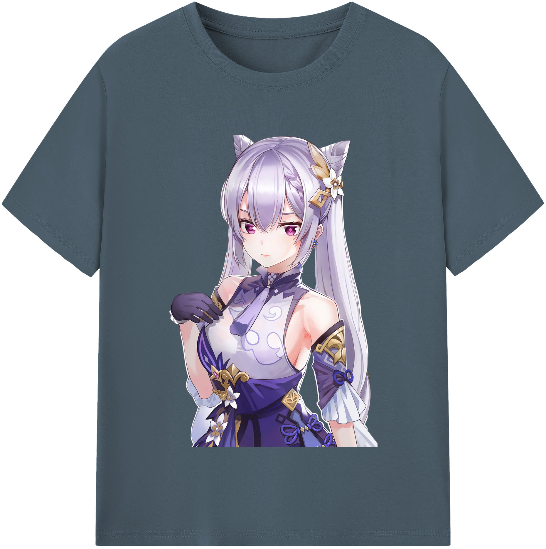 げんし神 刻晴 こくせい genshin Kokusei 綿100％半袖Tシャツ（フロントプリント）